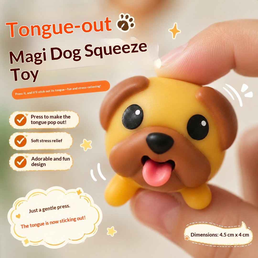 Prank Toys - Schattig hondje met uitsteekende tong, squishy