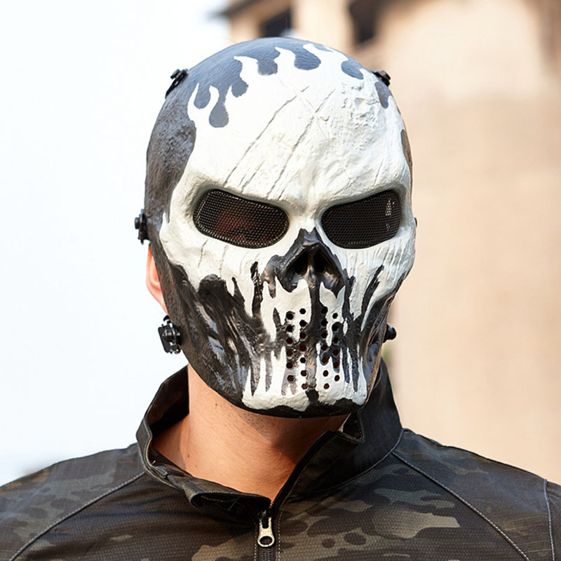 Led Purge Mask Halloween - Heren Skull Warrior Masker Cool Camouflage
