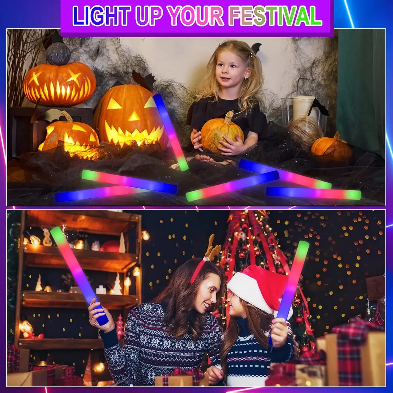 2Z-50PCS Led Foam Glow Sticks  - Flashing Led Foam Sticks Party recensie en prijs
